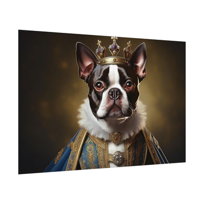 Boston Terrier Renaissance Dog Portrait Art Print, Wall Decor Gift, Animal Lover Home Decor, Dog Wall Art