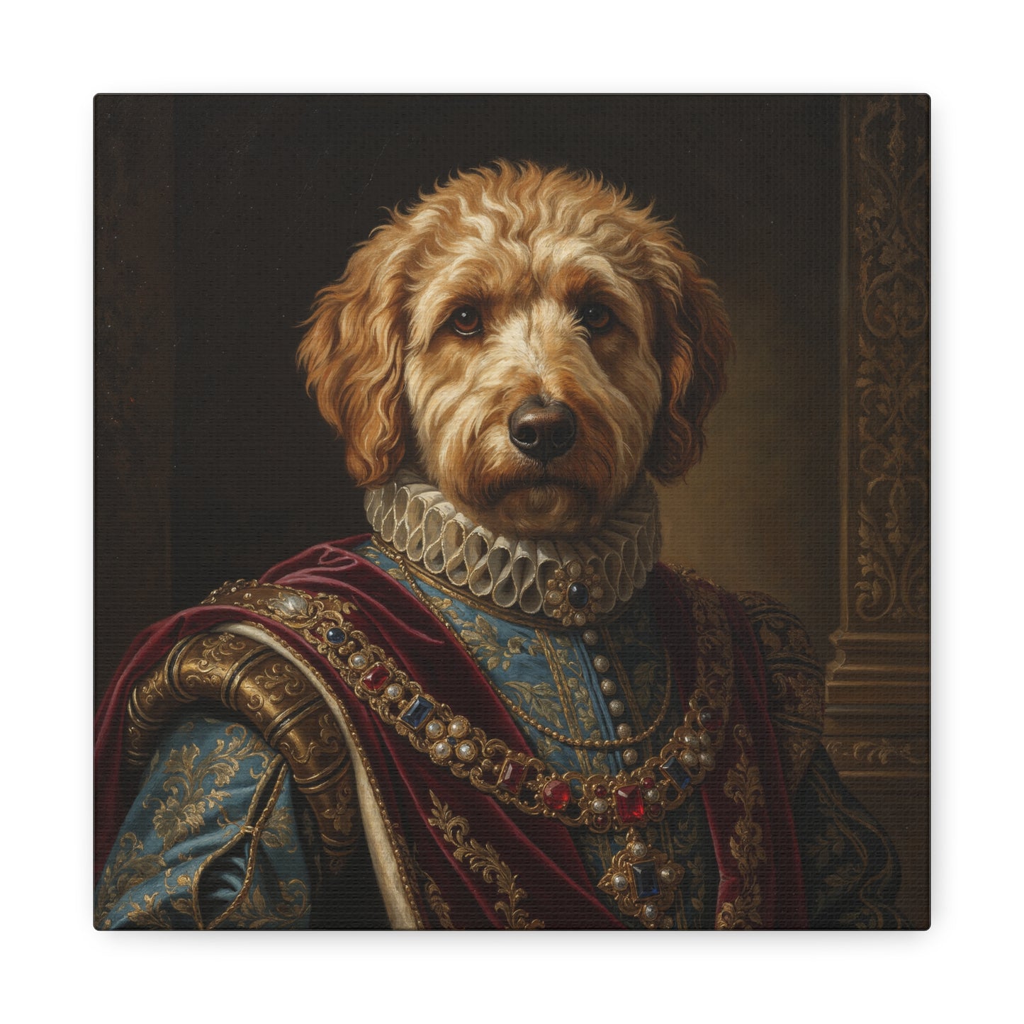 Labradoodle Renaissance Pet Portrait Canvas, Dog Wall Art, Home Décor, Pet Lovers Gift, Animal Artwork, Canine Decor