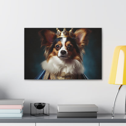 Papillon Pet Portrait Renaissance on Canvas, wall art, wall print, dog portrait, dog art