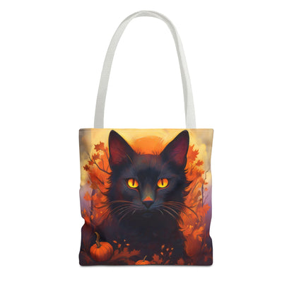 Spooky Black Cat Halloween Tote Bag, Halloween Home Decor Candy Bag, Ultimate Trick or Treat Bag