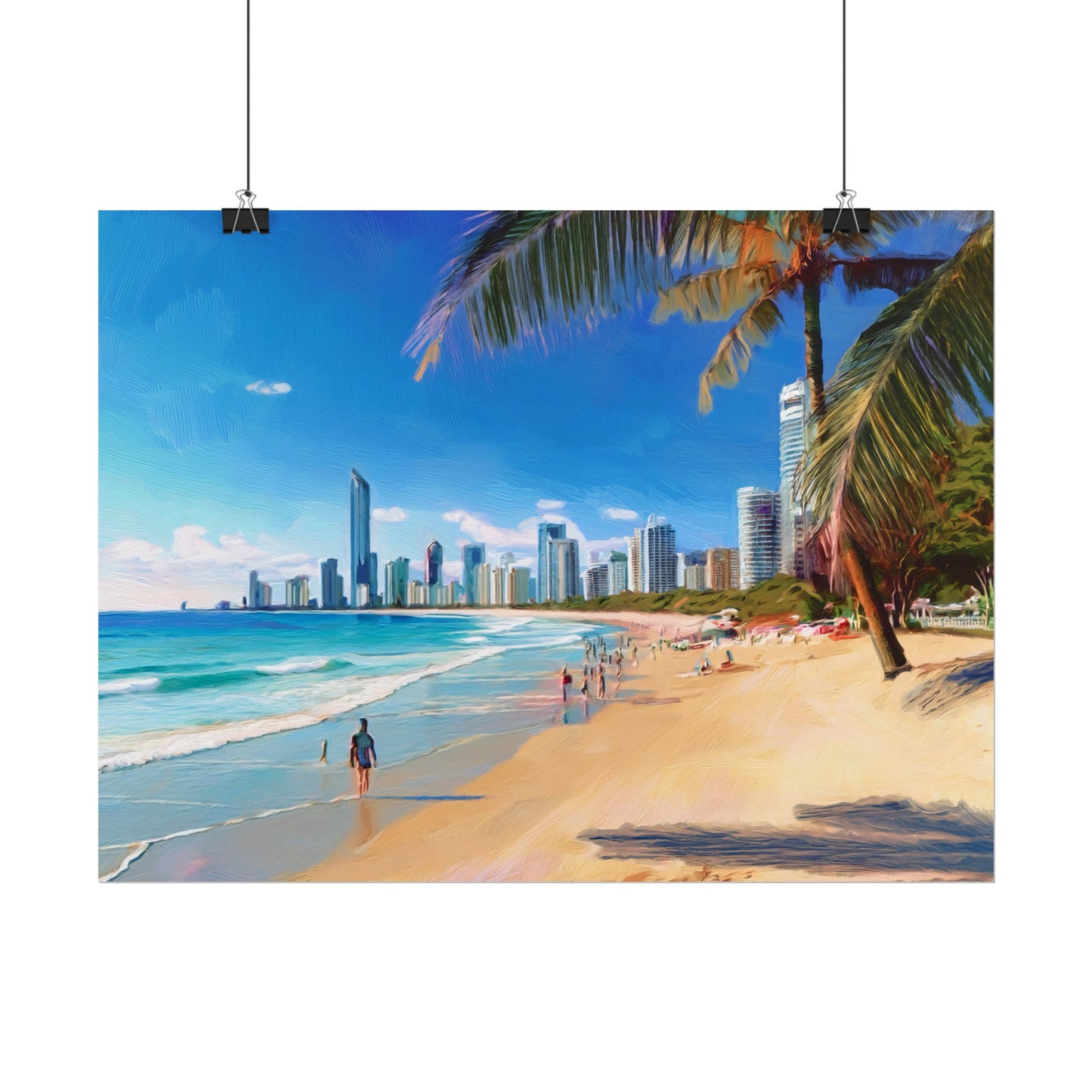 Surfers Paradise Beach Australia Coastal Print | Style 1 | Wall Art | Wall Print