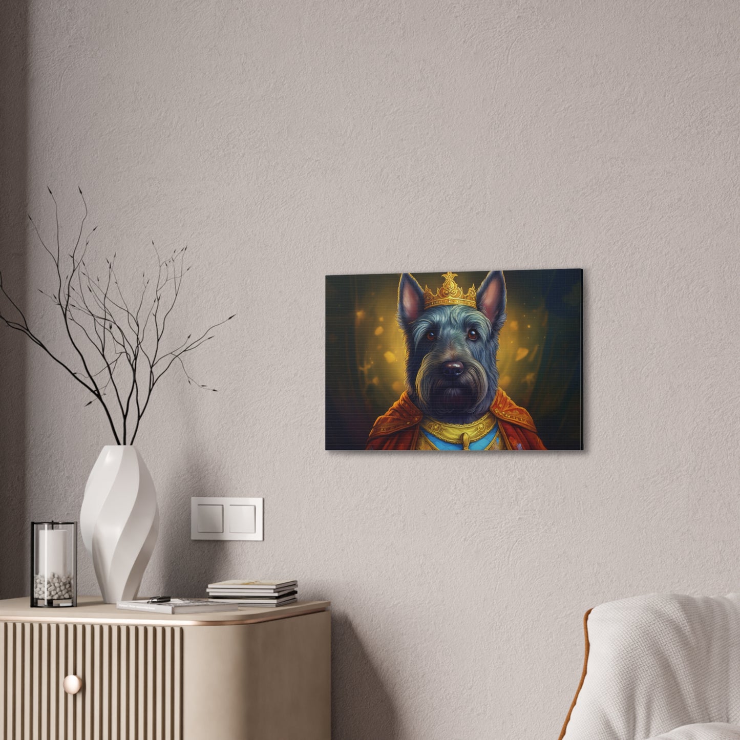 Scottish Terrier Renaissance Pet Portrait on Canvas | Wall art, wall print, dog portrait, dog art