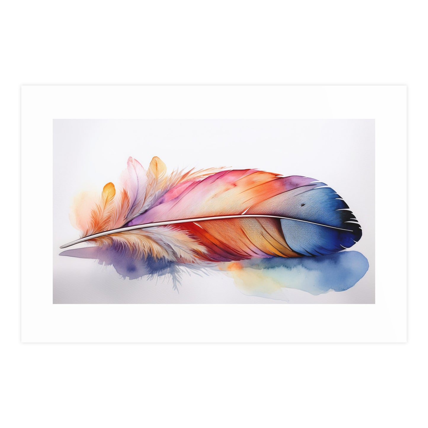 Rainbow Feather Watercolor Print - 3 | Elegant Wall Art & Prints | Unique Home Decor | Wall Print | Wall Art