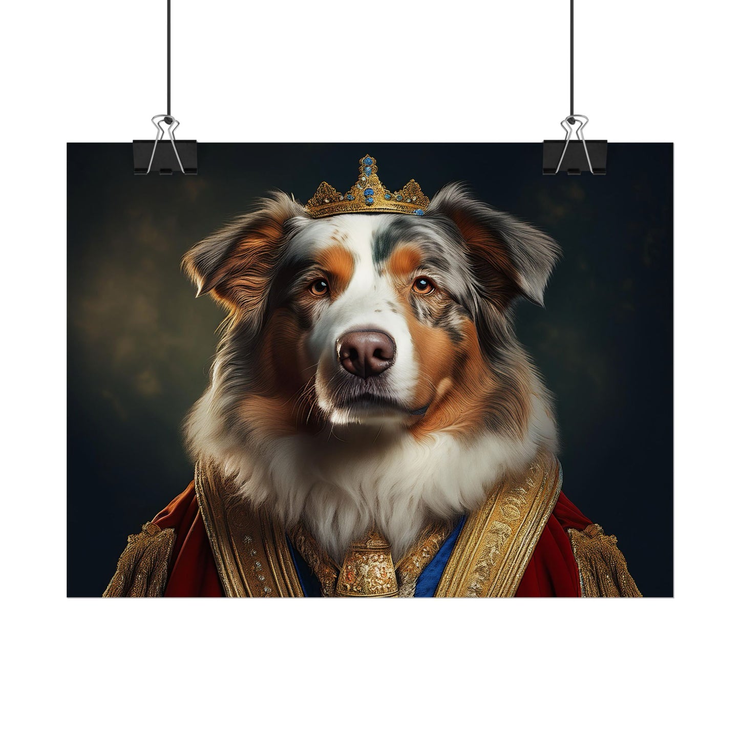 Australian Shepherd Dog Renaissance Pet Portrait Print | Wall Art | Wall Print