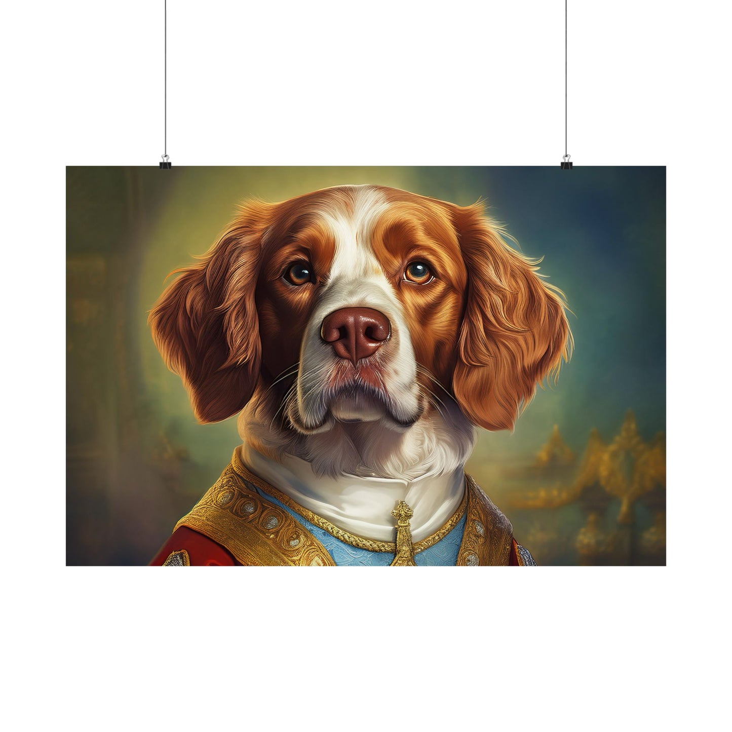 Brittany Dog Renaissance Pet Portrait Print, Brittany Art Print, Wall Decor Gift, Animal Lover, Dog Wall Art, wall print, wall art