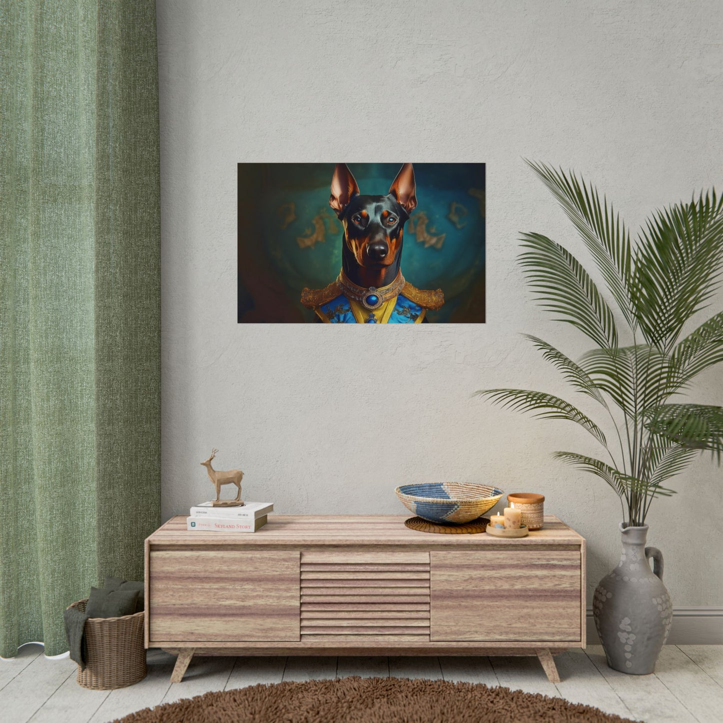 Doberman Pinscher Renaissance  Dog Pet Portrait Print | Wall Art | Wall Print | Dog Art