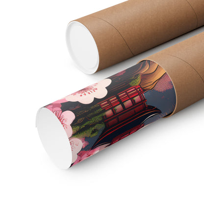 Japanese Cherry Blossom Wall Art Print | Wall Art | Wall Print | Japanese Wall Art