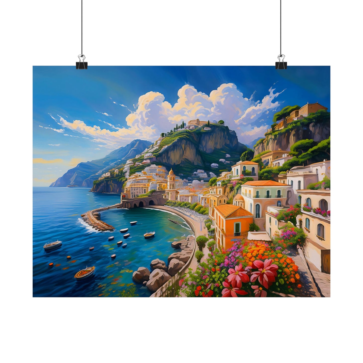 Amalfi Coast Italy Coastal Print | Style 2 | Wall Art | Wall Print