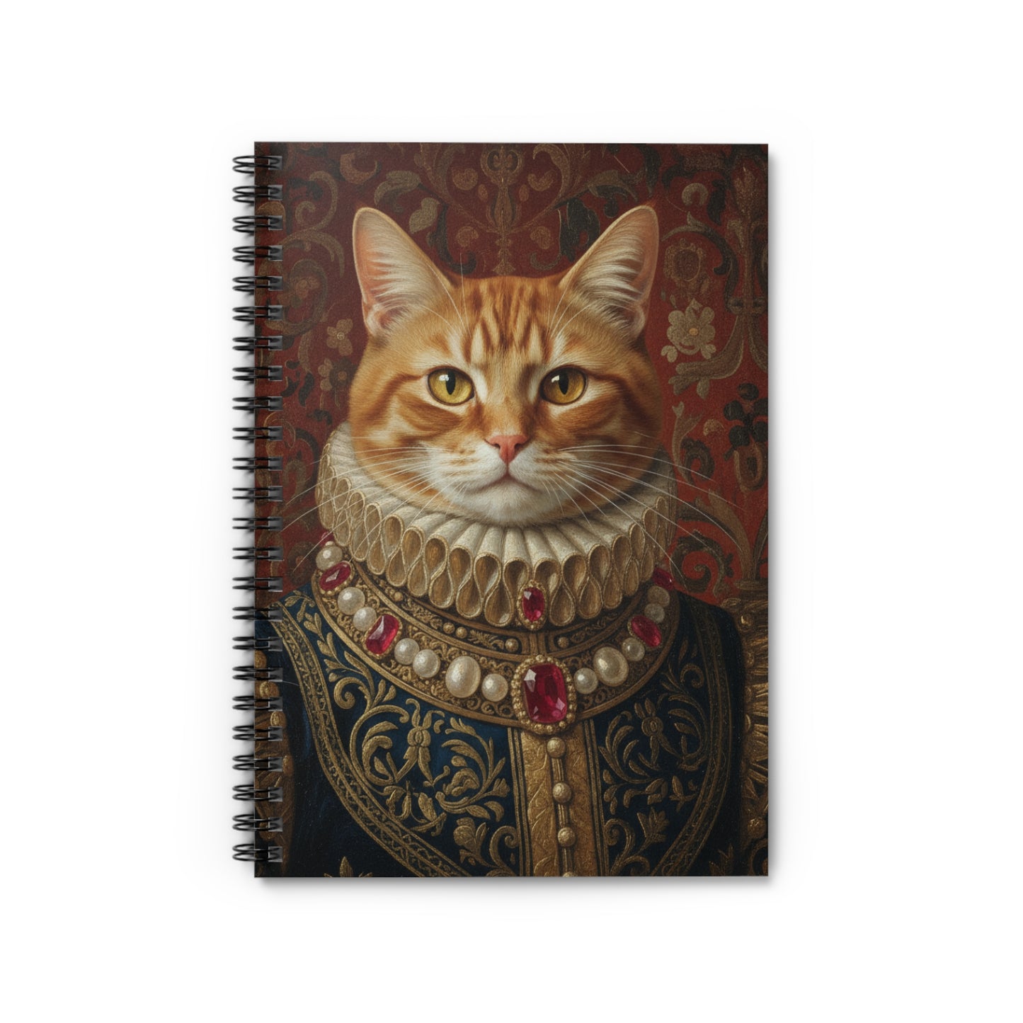 Whimsical Ginger Renaissance Cat Spiral Notebook - Perfect for Pet Lovers, Gift for Cat Owners, Stationery for Journaling, Unique School Supplies, Back [...]