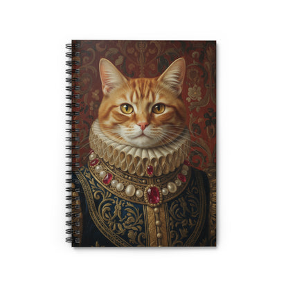 Whimsical Ginger Renaissance Cat Spiral Notebook - Perfect for Pet Lovers, Gift for Cat Owners, Stationery for Journaling, Unique School Supplies, Back [...]