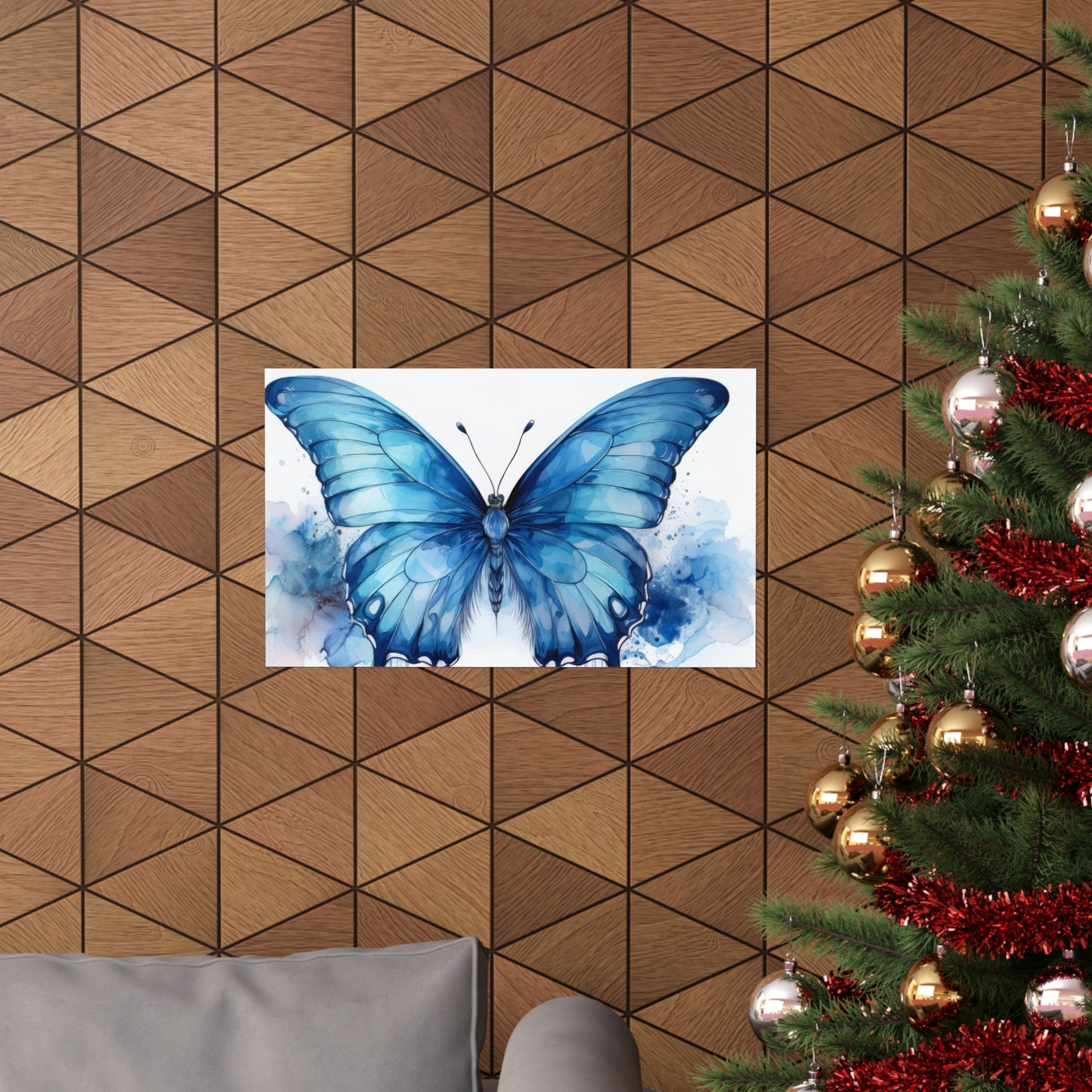 Blue Butterfly Alcohol Ink Wall Art | Unique Nursery Wall Print | Butterfly wall art | Wall Art | Wall Print