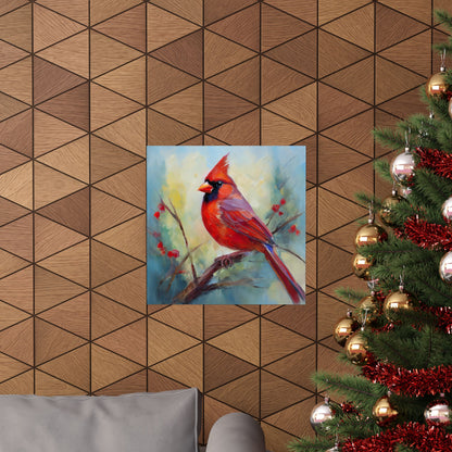 Cardinal Oil Painting Print | Wall Art | Wall Print | Bird Art