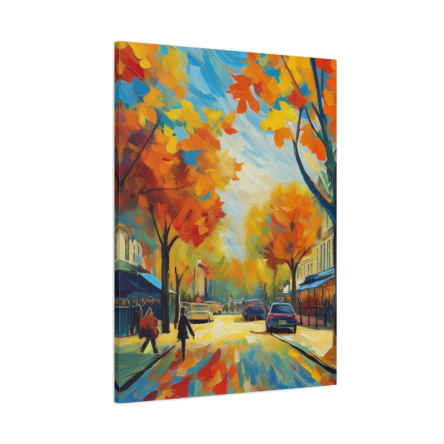 Fall Leaves In the City Painting Canvas Wall Art | Wall Art | Wall Print
