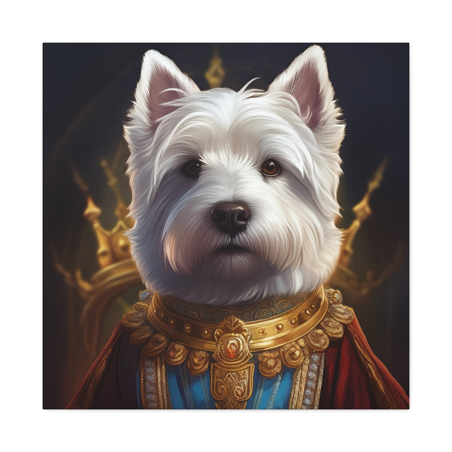 West Highland White Terrier Pet Portrait Renaissance - Canvas, wall art, wall print, dog portrait, dog art