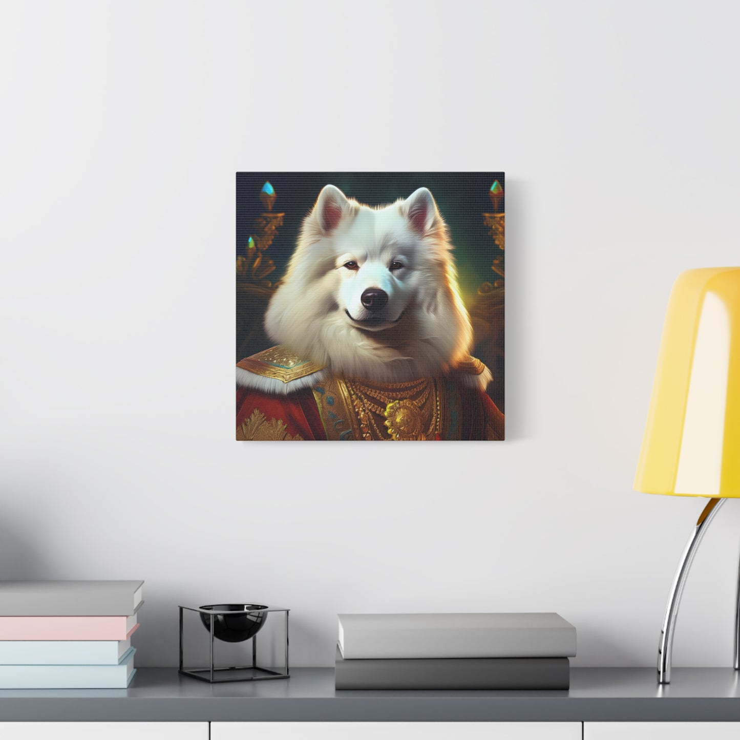 Samoyed Renaissance Pet Portrait on Canvas, wall art, wall print, dog portrait, dog art