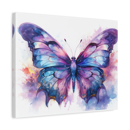 Blue & Purple Butterfly Alcohol Ink Canvas Art | Butterfly Decor | Wall Art | Wall Print