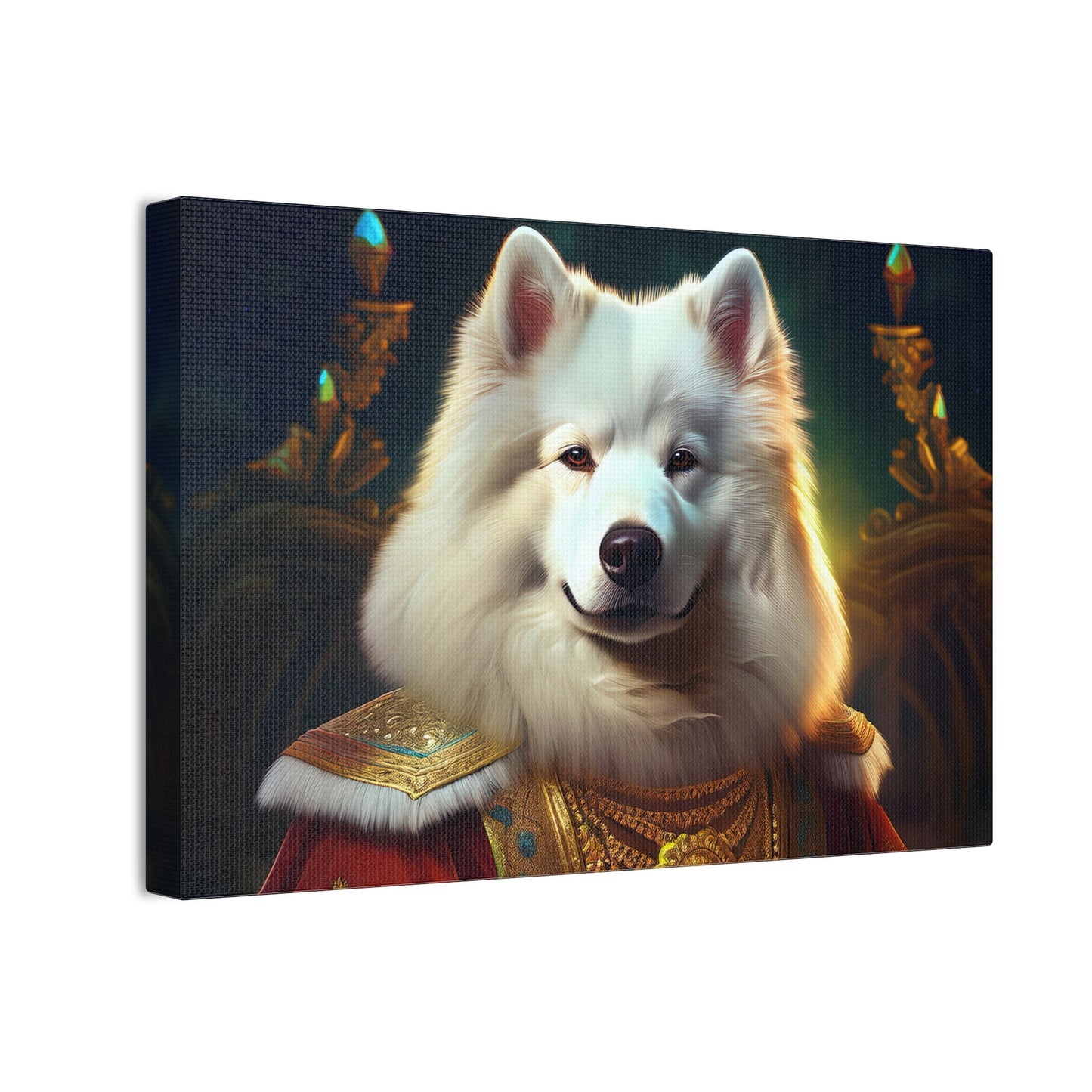 Regal Samoyed Canvas Art, Pet Wall Decor, Dog Portrait, Unique Home Decor, Animal Lover Gift, Noble Canine Wall Art