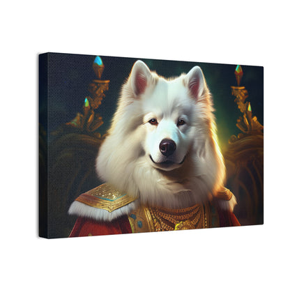 Regal Samoyed Canvas Art, Pet Wall Decor, Dog Portrait, Unique Home Decor, Animal Lover Gift, Noble Canine Wall Art