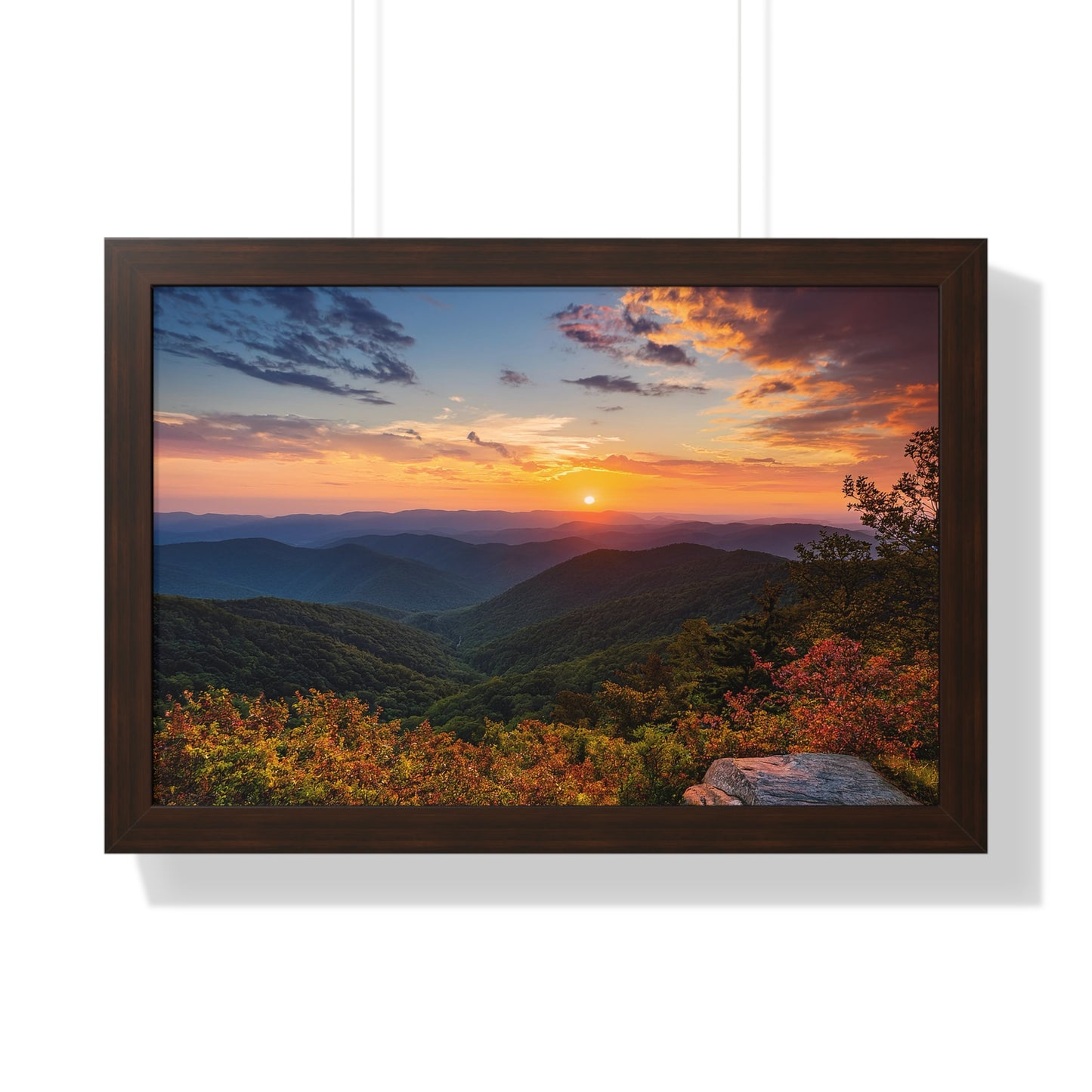 Sunset over Blue Ridge Mountains Fall Landscape Framed Print