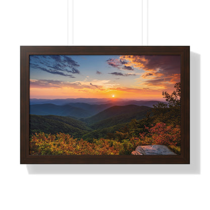 Sunset over Blue Ridge Mountains Fall Landscape Framed Print
