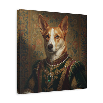 Norweigan Lundehunde Renaissance Pet Portrait Canvas Print, Dog Art Decor, Pet Lover Gift, Unique Wall Art, Animal Portrait