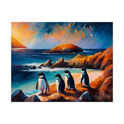 Phillip Island Little Penguins Australia Wall Art | Vibrant Wall Print | Unique Painting Print | Style 2 | Wall Art | Wall Print