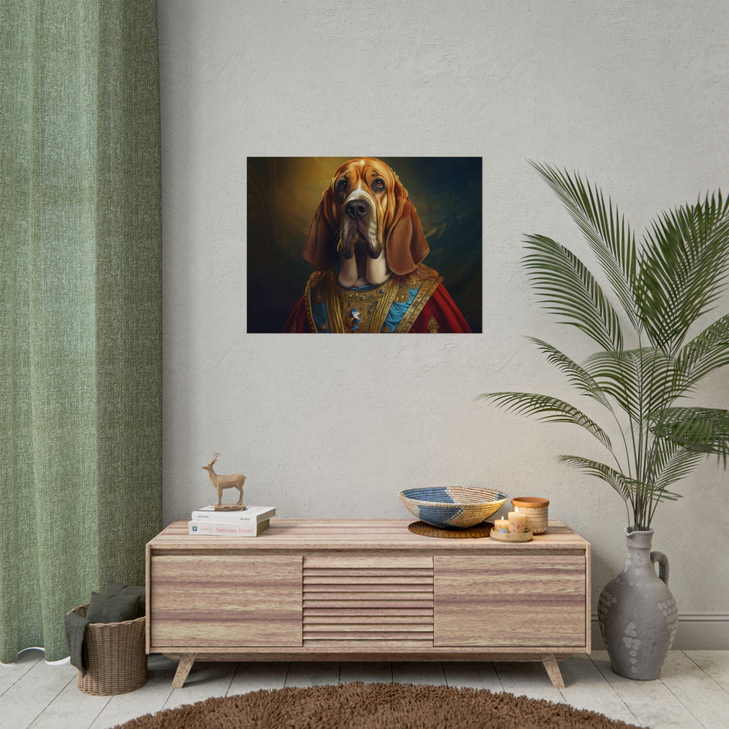 Bloodhound Renaissance Dog Portrait Art Print, Wall Decor Gift, Animal Lover Home Decor, Dog Wall Art