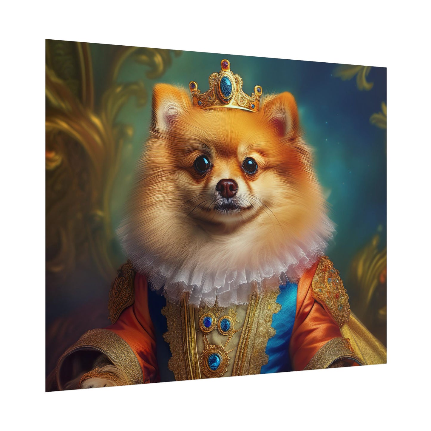 Pomeranian Renaissance Dog Portrait Art Print, Wall Decor Gift, Animal Lover Home Decor, Dog Wall Art