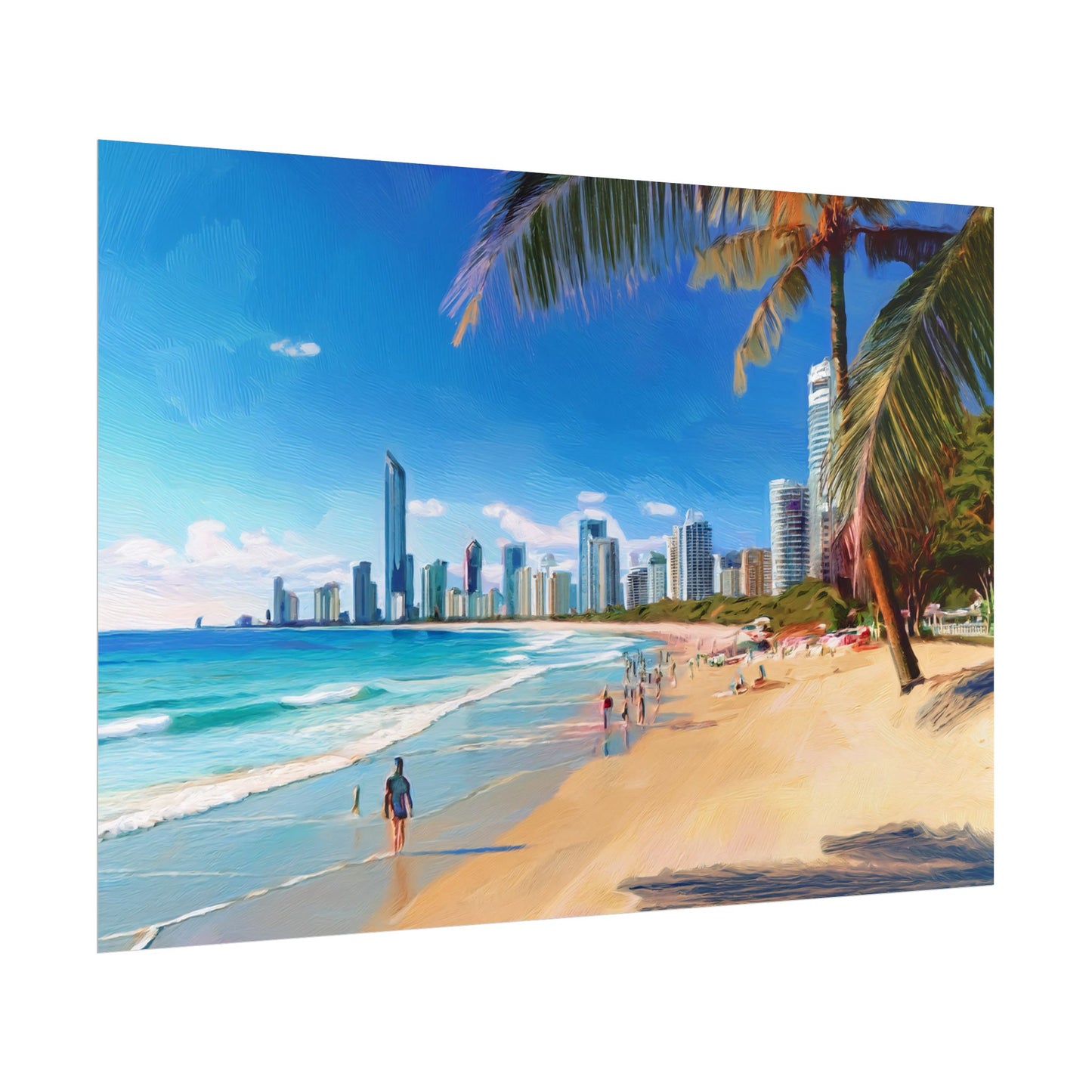 Surfers Paradise Beach Australia Coastal Print | Style 1 | Wall Art | Wall Print