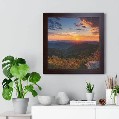 Sunset over Blue Ridge Mountains Fall Landscape Framed Print