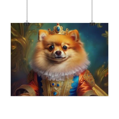Pomeranian Renaissance Dog Portrait Art Print, Wall Decor Gift, Animal Lover Home Decor, Dog Wall Art