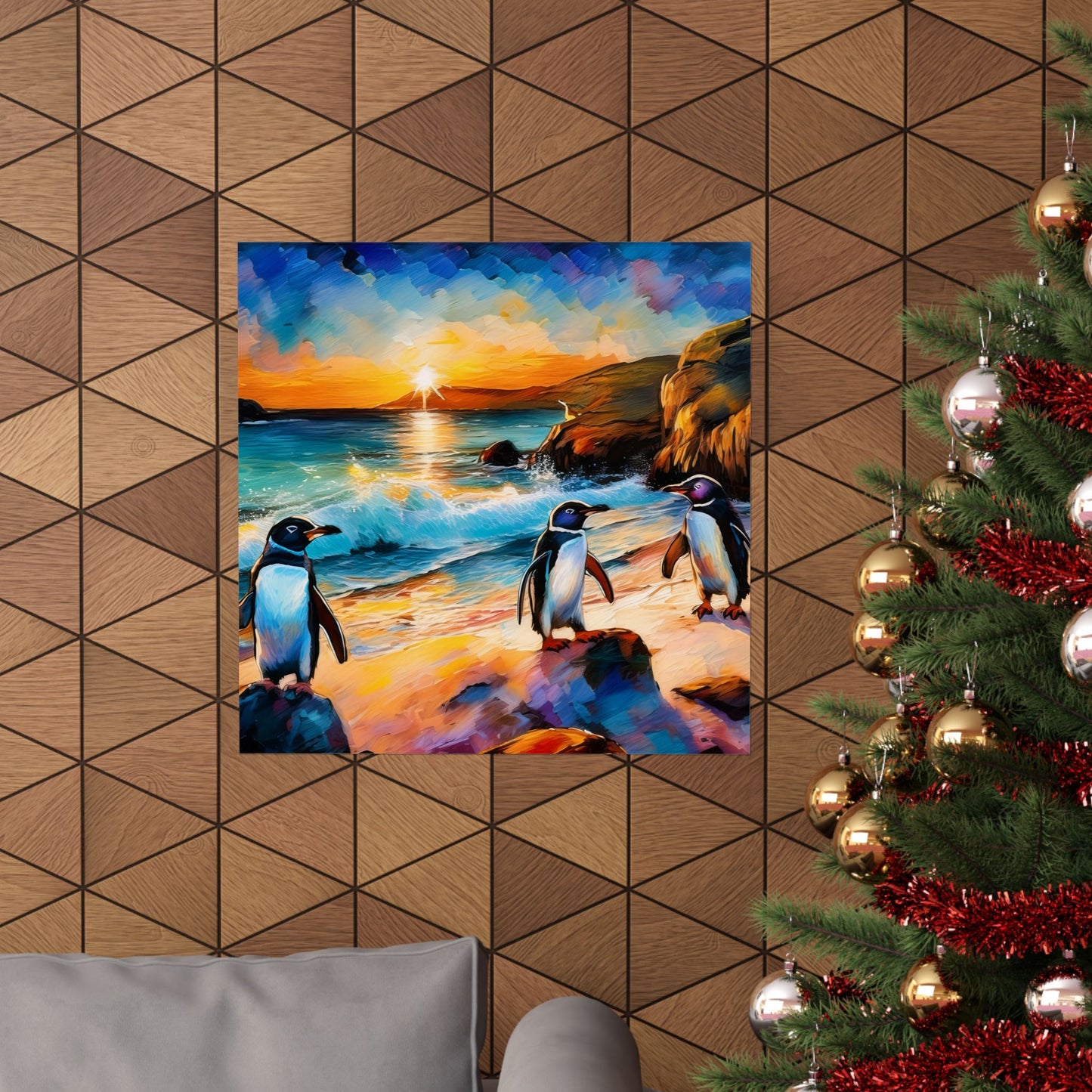 Philip Island Little Penguins Australia Wall Art | Vibrant Wall Print | Unique Painting Print | Style 1 | Wall Art | Wall Print