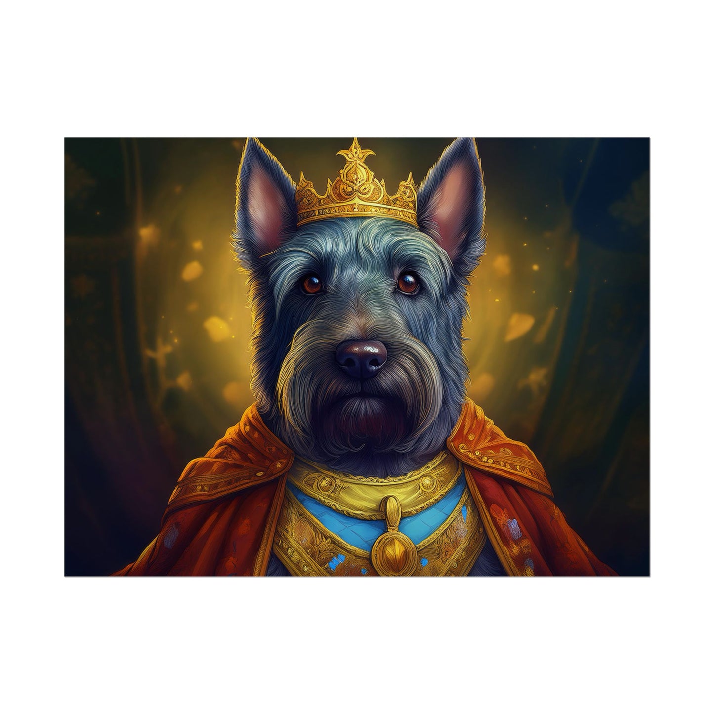 Scottish Terrier Renaissance Pet Portrait Print, Dog Lover Wall Art, Animal Artwork, wall prints, wall art, Dog Memorial Gift