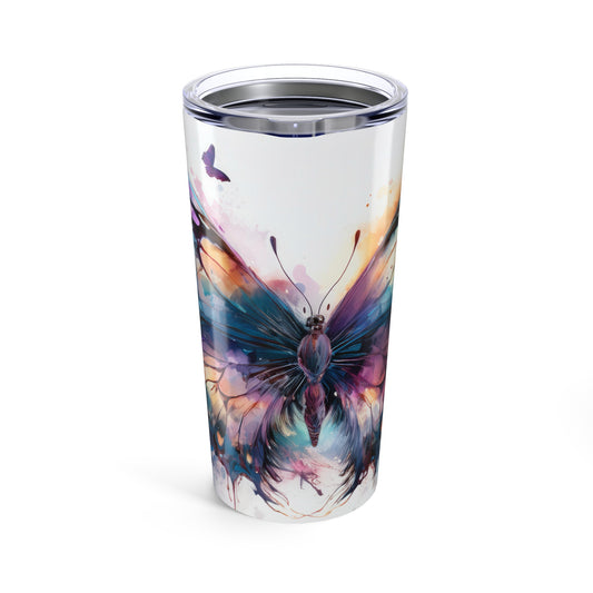 Butterfly Alcohol Ink Teal Purple Tumbler | Travel Mug