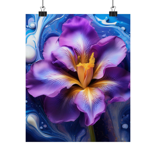 Abstract Floral Iris Wall Art Print | Style 4 | Wall Print | Botanical Wall Art
