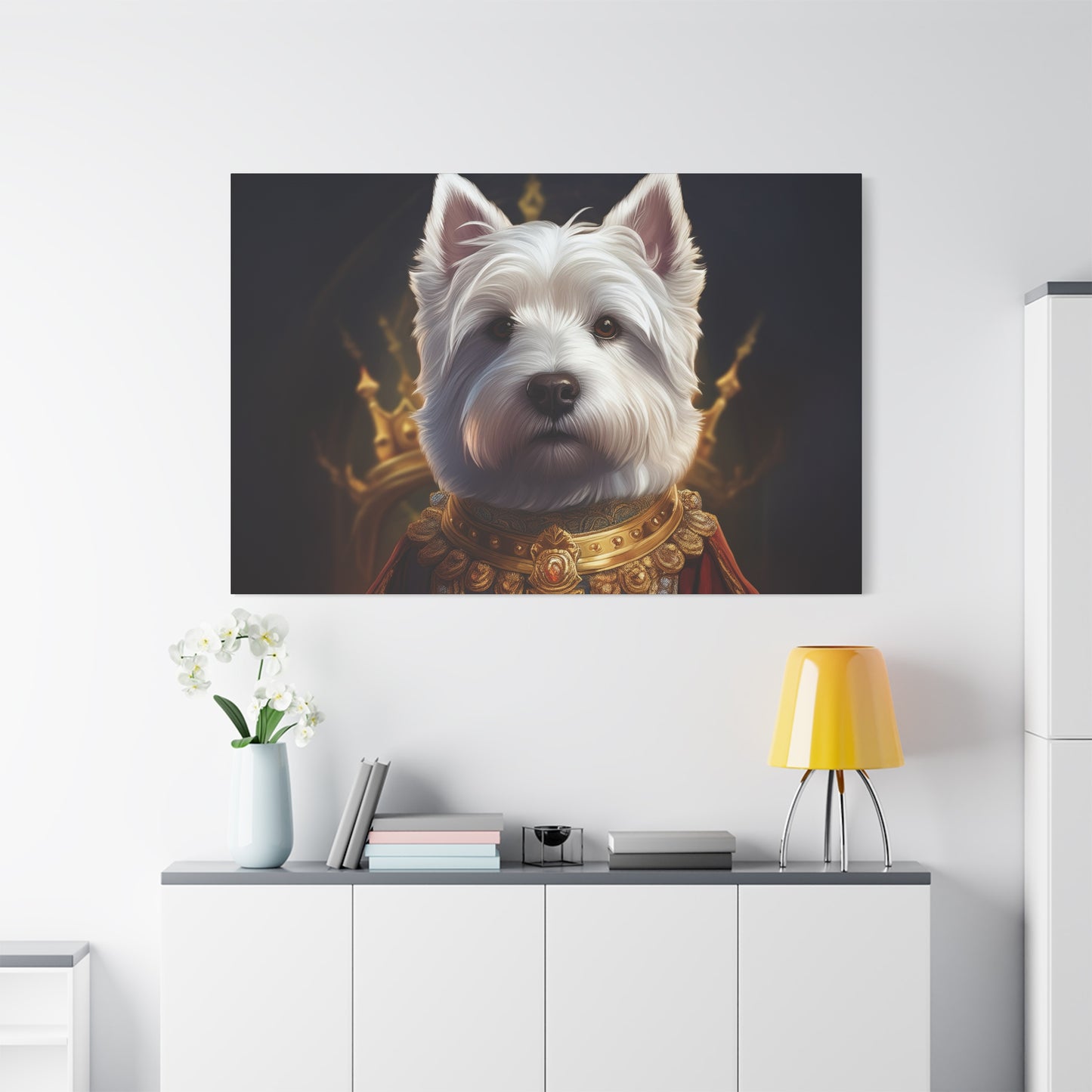 West Highland White Terrier Pet Portrait Renaissance - Canvas, wall art, wall print, dog portrait, dog art