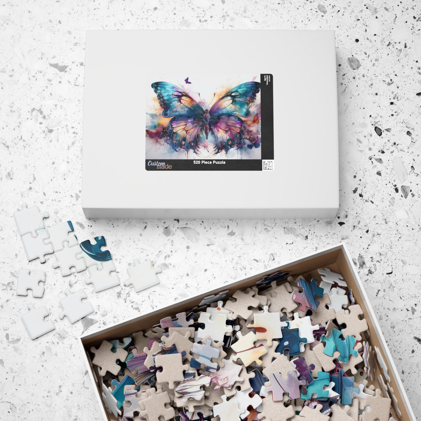 Abstract Watercolor Butterfly Puzzle  | Alcohol Ink Art