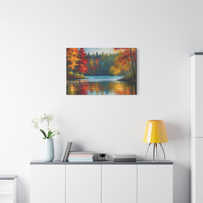 Fall Leaves on the Lake on Canvas | wall art |  wall print