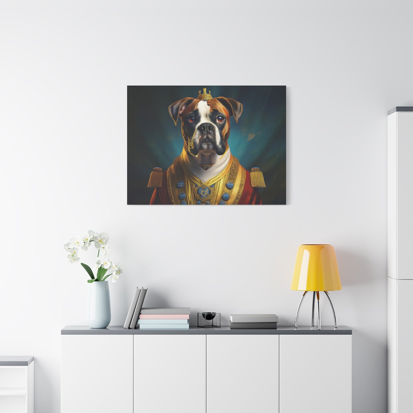 Boxer Renaissance Pet Portrait  on Canvas, wall art, wall print, dog portrait, dog art