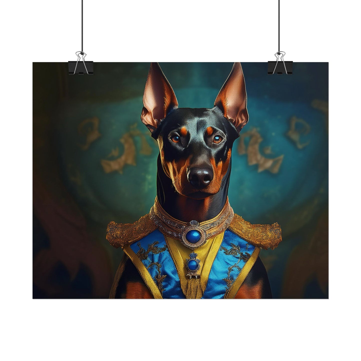 Doberman Pinscher Renaissance  Dog Pet Portrait Print | Wall Art | Wall Print | Dog Art