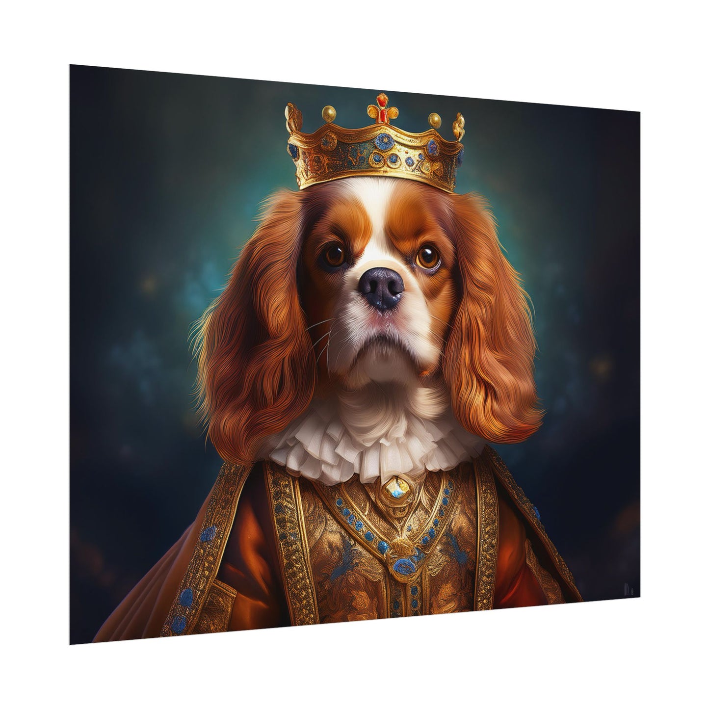 Cavalier King Charles Spaniel Art Pet Portrait Print, Renaissance, Wall Print, Wall Art