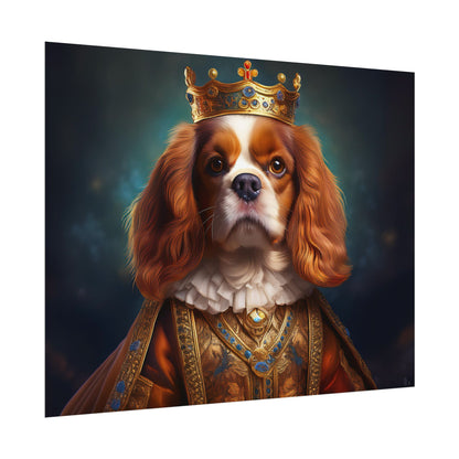 Cavalier King Charles Spaniel Art Pet Portrait Print, Renaissance, Wall Print, Wall Art