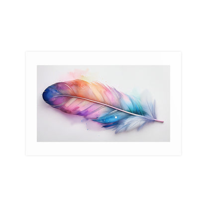 Vibrant Rainbow Feather Watercolor Print - 2 | Elegant Wall Art & Prints | Unique Home Decor | Wall Print | Wall Art
