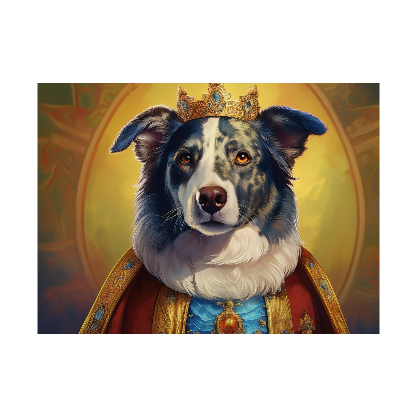 Border Collie Dog Renaissance Pet Portrait Print, Animal Lover gift, wall art, wall print, dog art