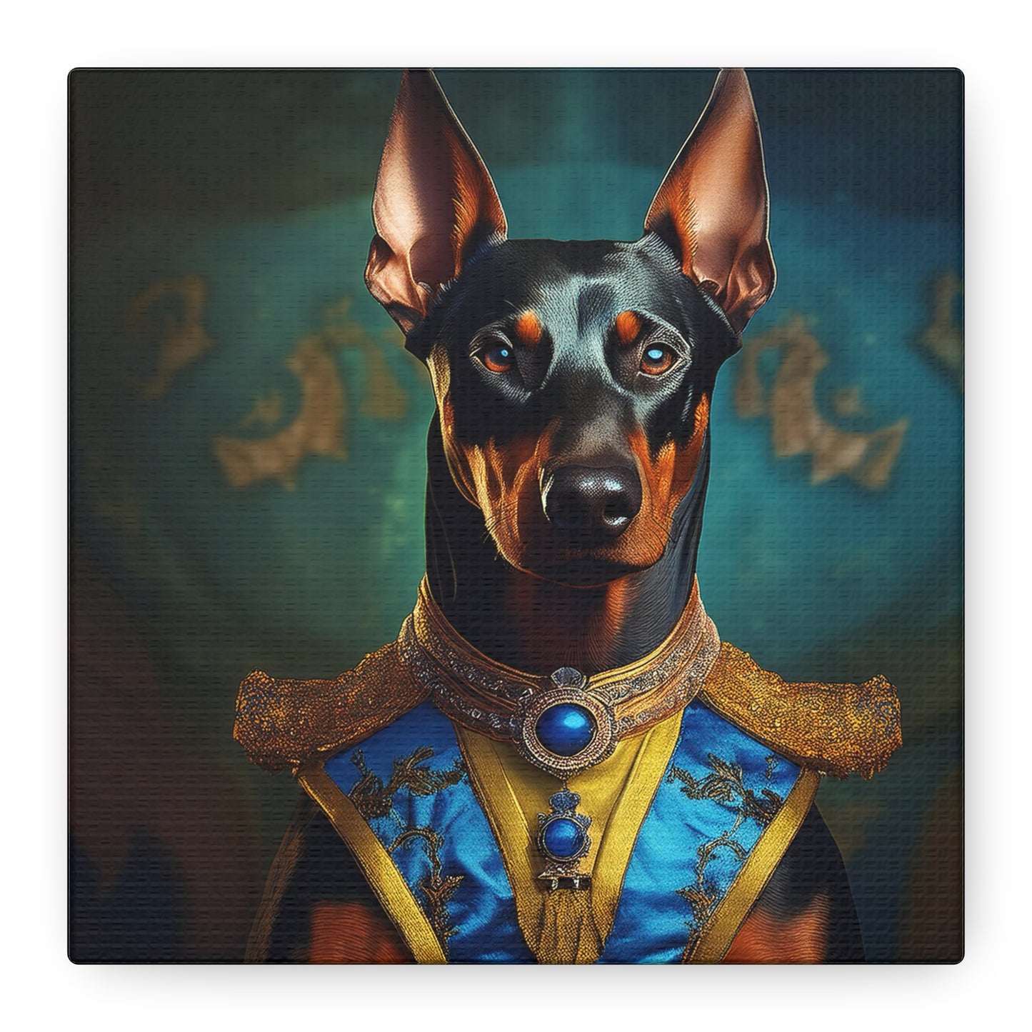 Doberman Pinscher Renaissance Pet Portrait on Canvas | wall art | wall print | Dog Art