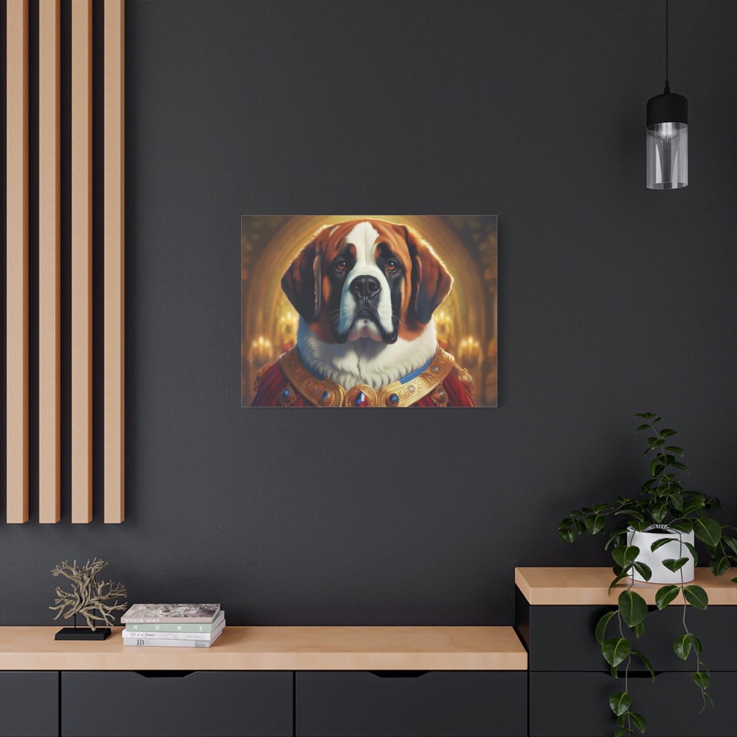 St Bernard Renaissance Portrait - Premium Canvas Wall Art, Dog Portrait, Unique Wall Print