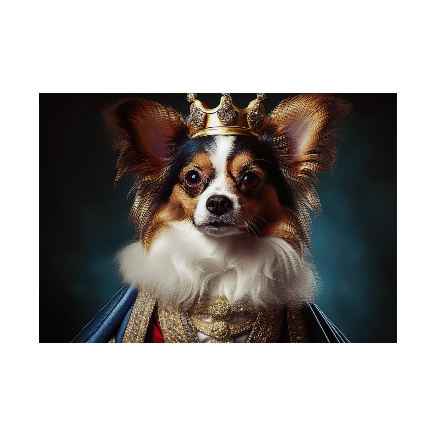 Papillon Renaissance Pet Portrait Print, Papillon Art Print, wall art, wall print