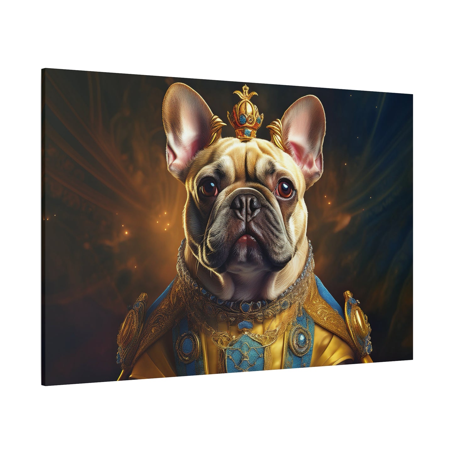 French Bulldog Renaissance Pet Portrait on Canvas | Wall Print | Wall Art | Dog Art