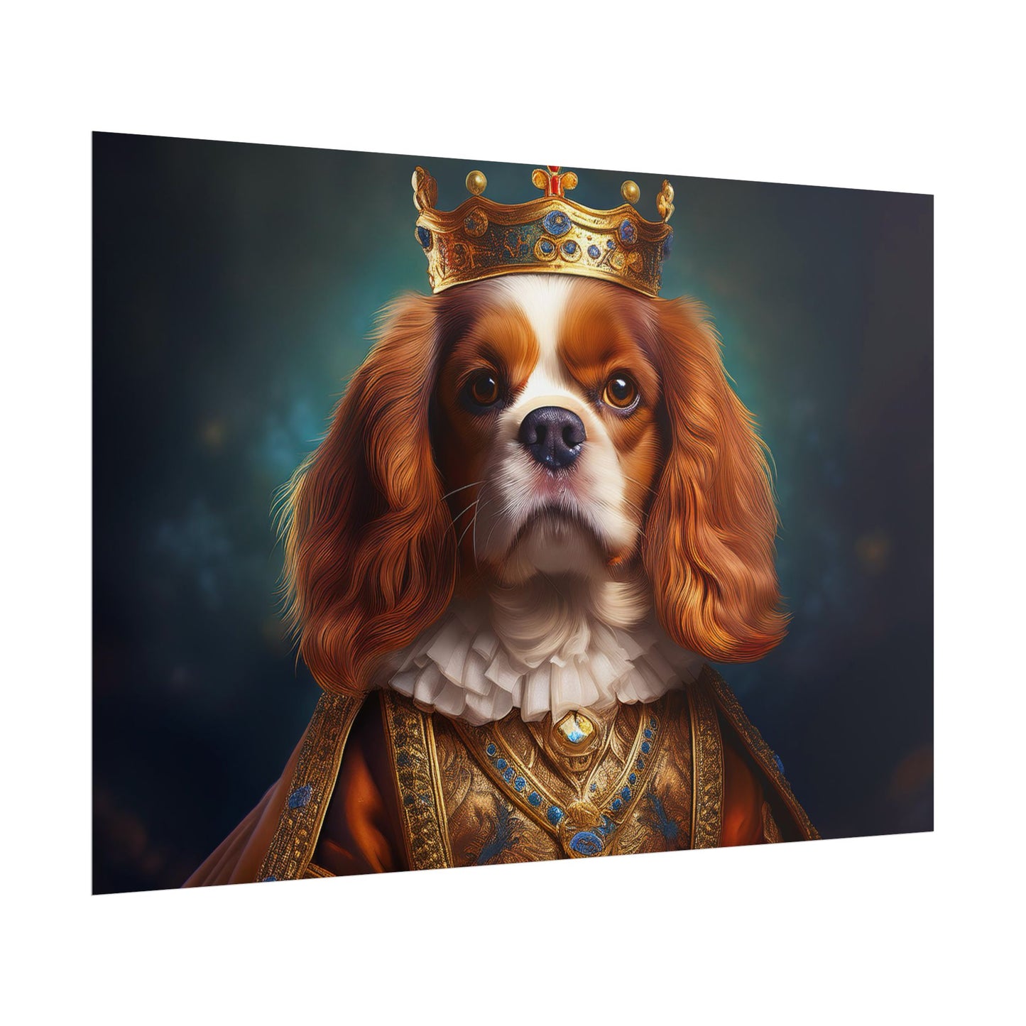 Cavalier King Charles Spaniel Art Pet Portrait Print, Renaissance, Wall Print, Wall Art