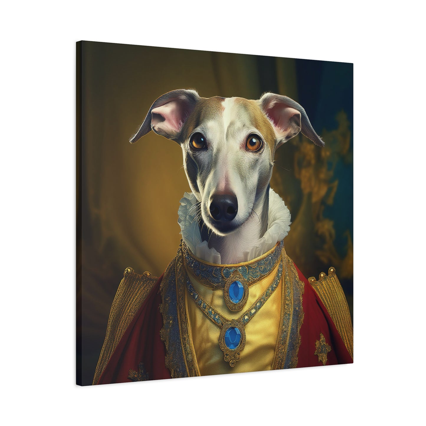 Whippet Renaissance Pet Portrait  Print - Canvas, wall art, wall print, dog portrait, dog art
